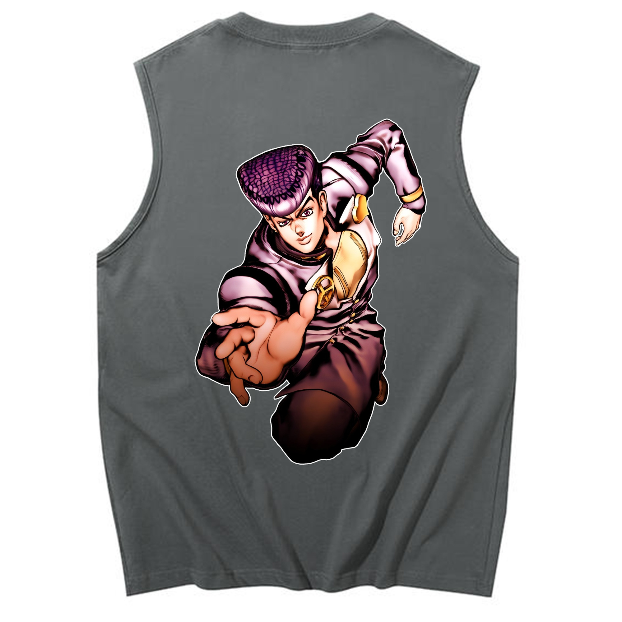 （画像用） ジョジョの奇妙な冒険 ひがしかた じょうすけ JoJo's Bizarre Adventure Higashikata Josuke コットン100％タンクトップ（背面プリント）